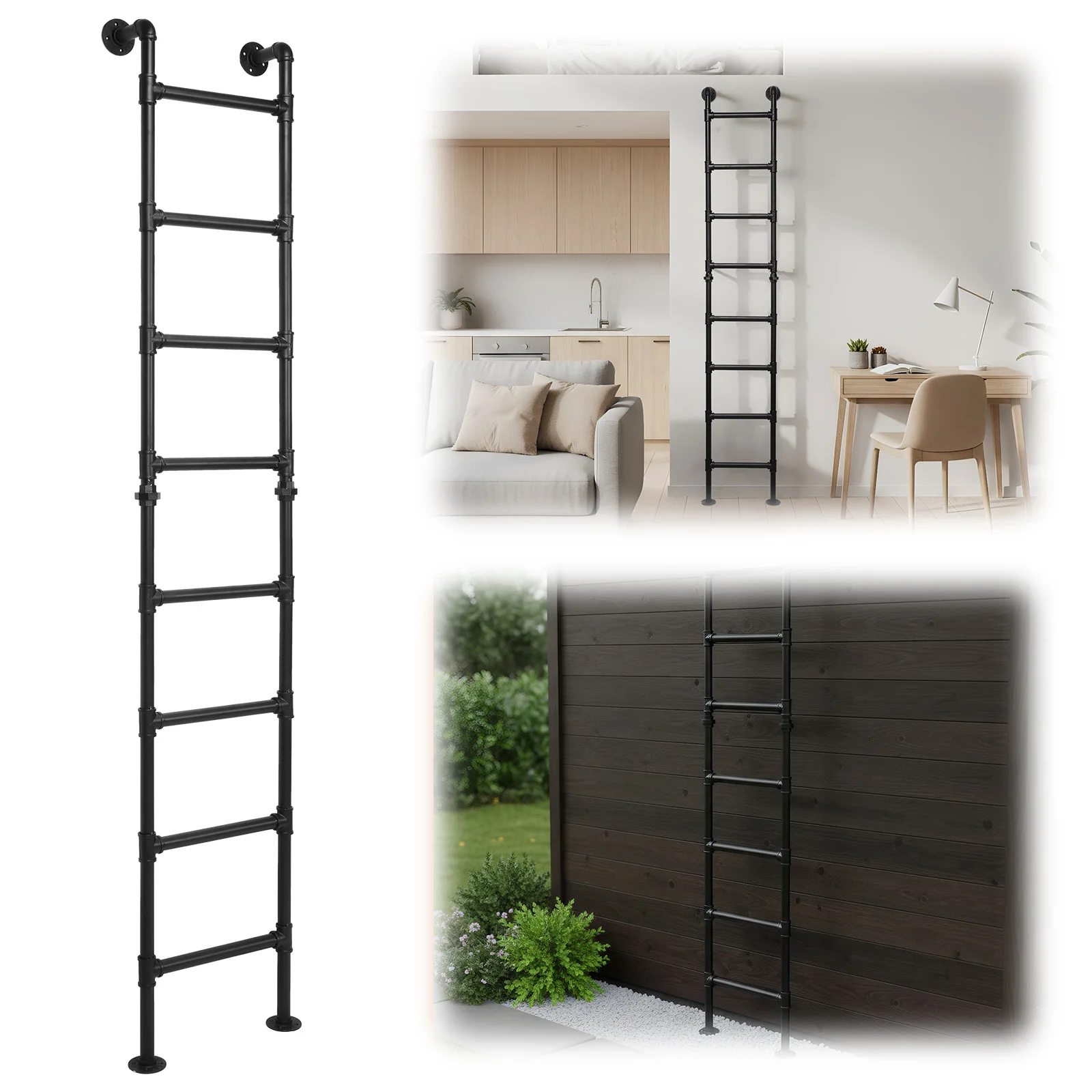 

Настенная/напольная металлическая лестница повышенной прочности из углеродистой стали для экономии пространства, для караванов, общежитий, двухъярусных кроватей