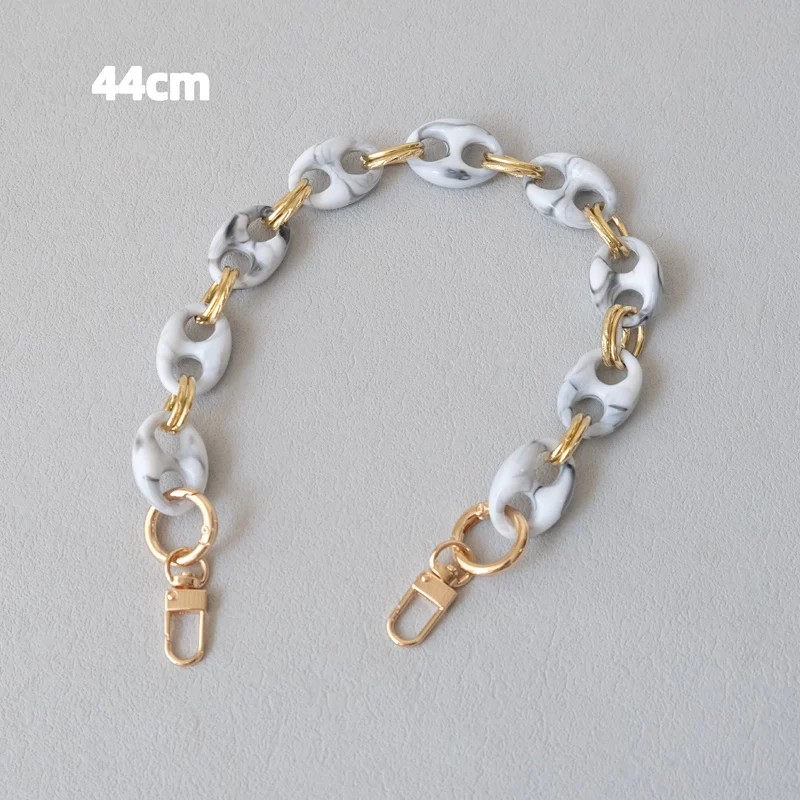 Neue Modische Damen-Taschenaccessoires: Leoparden-Muster, Bonbon-Rot, Blau, Acrylharz, Metallkette, Schulterriemen, Lange Kette für Umhängetaschen – Detail 26