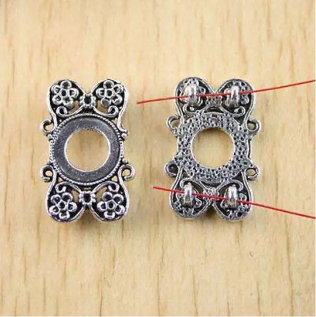 10pcs 26X16mm dark silver tone FLOWER charms h1119