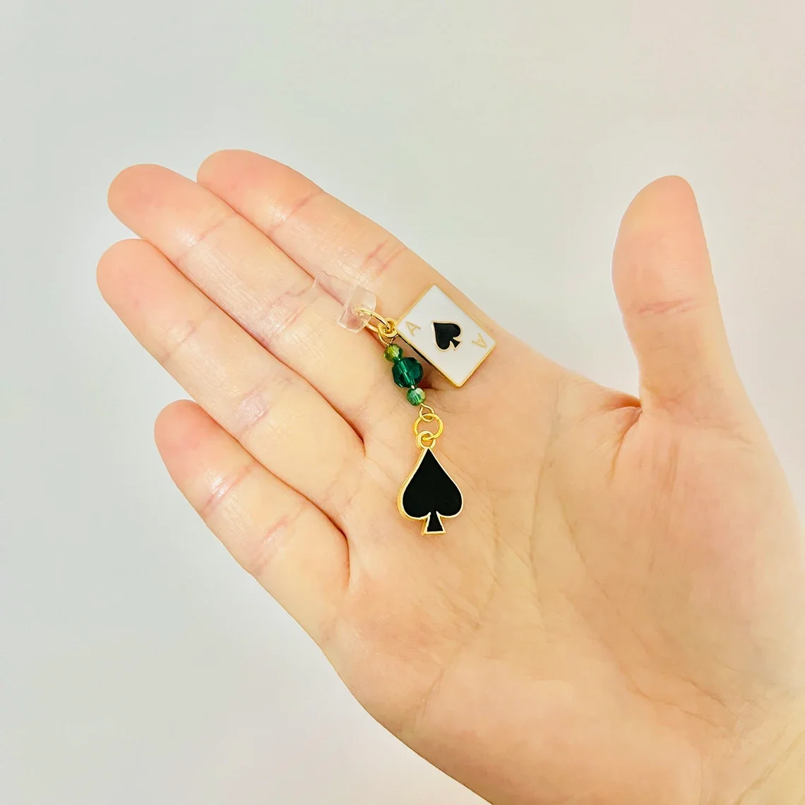 Aventurine dust plug Honkai Star Rail | hsr inspired accessories | spade phone charm | kindle charm | controller charm | view 2