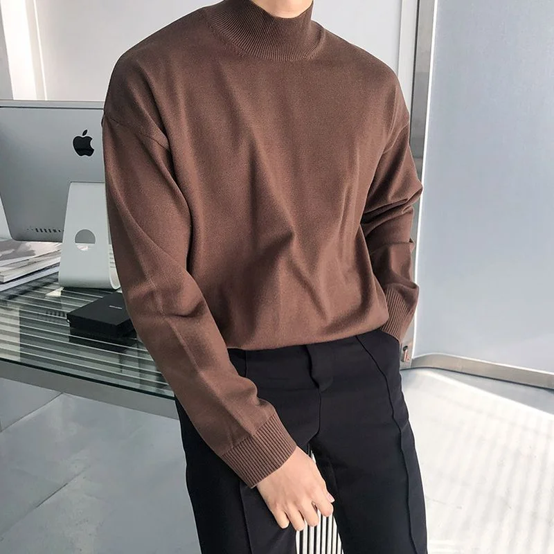 

Men's Clothing Autumn Winter Long Sleeve New Tops T-Shirts Round Neck Fashion New Comfortable Solid Color Sweaters