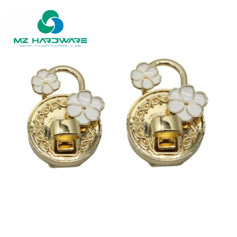 

MZhardware, цельный оптовый замок с откидной крышкой-цветочное украшение, круглое кольцо, замок с переключателем, аксессуары для украшения сумки для рюкзака