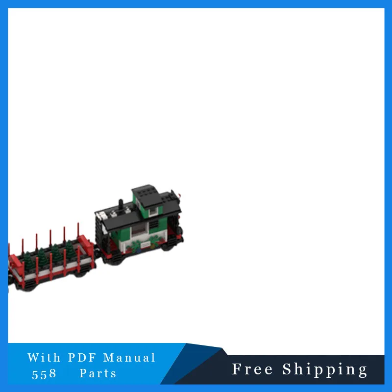 558 قطعة قطار عطلة صغير سيارة الركاب MOC نموذج بنة الطوب لتقوم بها بنفسك لعبة التكنولوجيا التعليمية الإبداعية هدايا عيد الميلاد #3