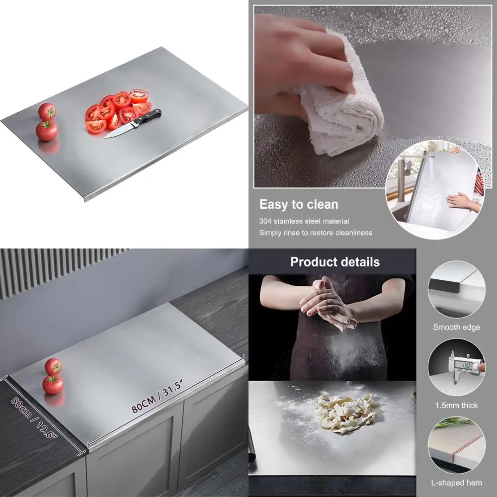 

Stainless Steel Chopping Boards - Non-Slip, Dishwasher Safe Kitchen Cutting Boards Ideal for Meat, Vegetables, and More