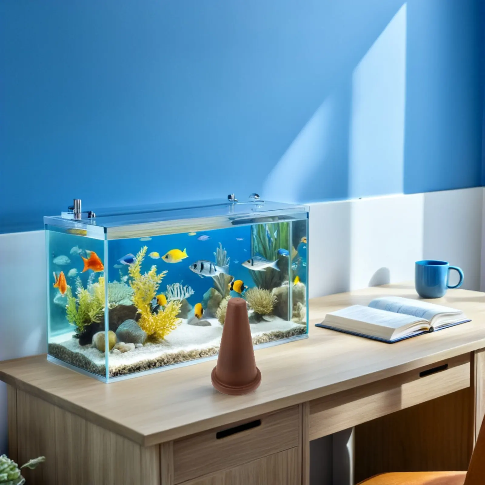 

2Pcs Ceramic Fish Reproduction Cone - Enhanced Spawning Shelter for Aquarium Breeding - Purple Clay Spawn Barrel for Angelfish