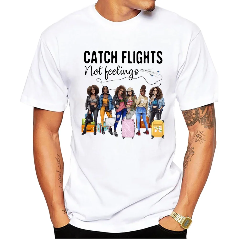 

TEEHUB Basic Catch Flights Not Feeling Men T-Shirt Black Girl Printed T Shirts Short Sleeve Tshirts Harajuku Tee