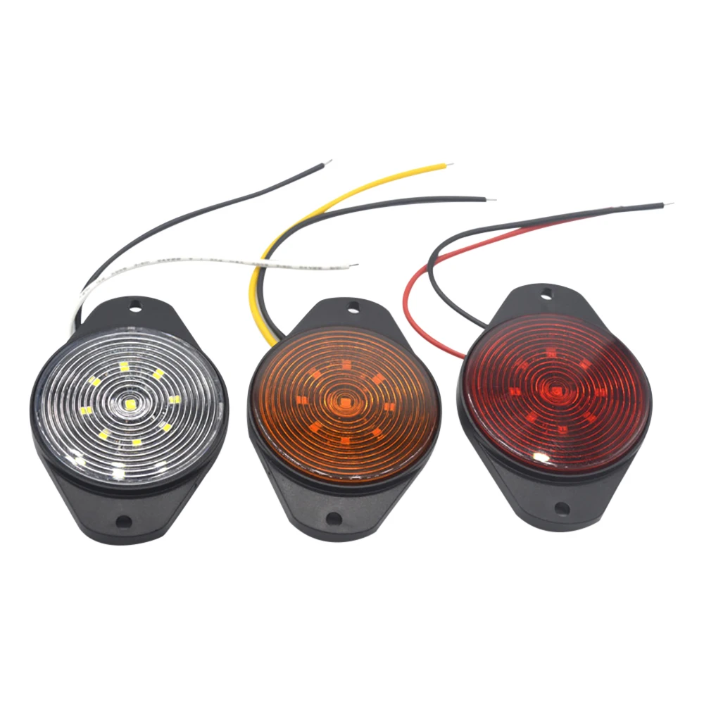 

12V 24V 9LED Circular Truck Trailer Side Marker Indicators Light Car Signal Brake Rear Warning Tail Lights LED for Car Van Lorry