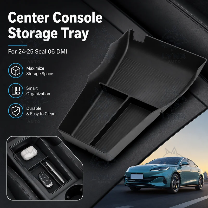 Car Interior Storage Box for 24-25 Seal 06 DMI Under Center Console Tray Organizer Auto Accessories Upgrade Parts