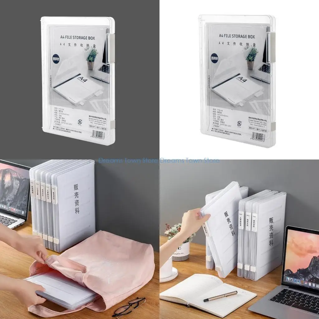 

HX6A Хранение документов для чехла, прозрачная коробка для файлов, замки с двойной пряжкой для женщин и мужчин Offi