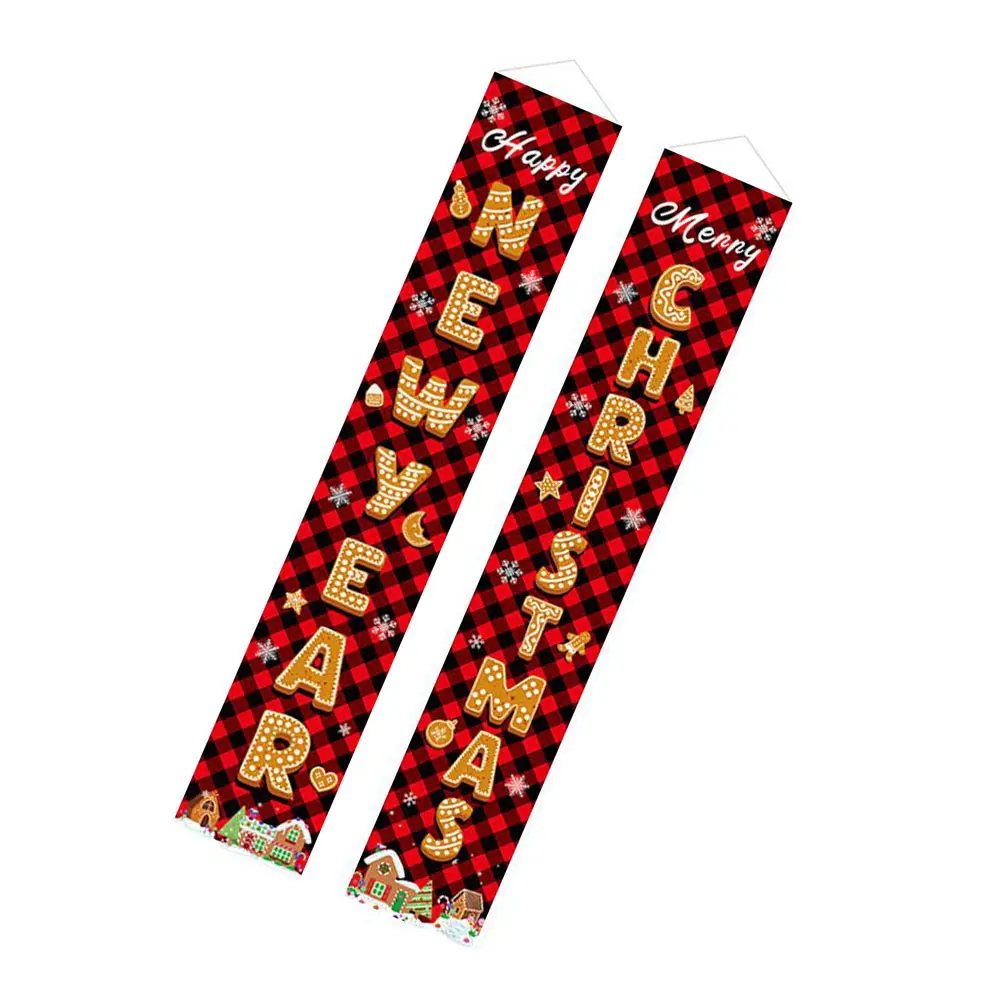 

Christmas Door Couplet Banner Reusable Holiday Home PartyDecoration Bright Color Hanging Ornament Festival Atmosphere