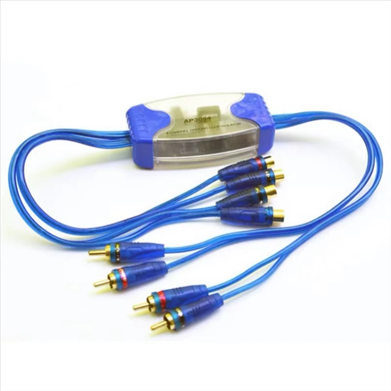 Universal Car/Home Audio Noise Filter - 4 Channel RCA Ground Loop Isolator Sound Eliminator