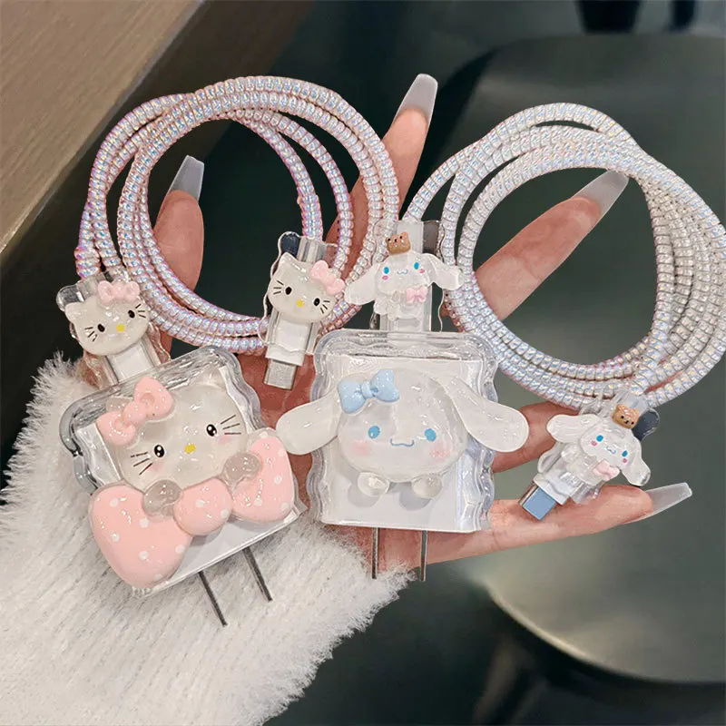 

New Cartoon Charger Data Cable Case Protector for Apple 18W 20W Charging Cable Protective Cover Anti-wear Anti-fall Cable Winder