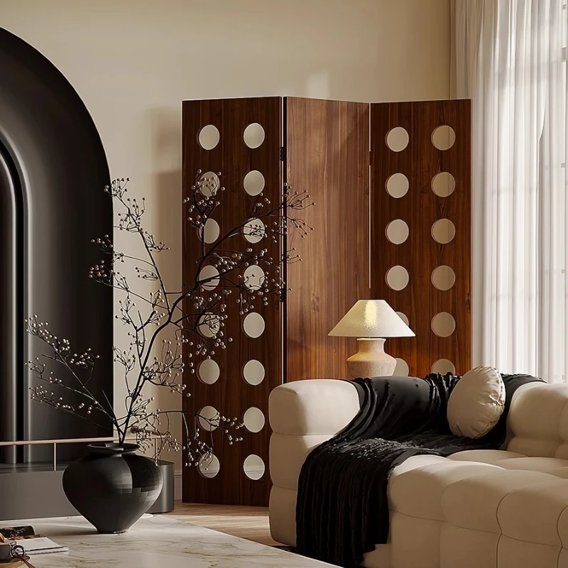 

Solid wood screen folding mobile living room room partition baffle modern simple