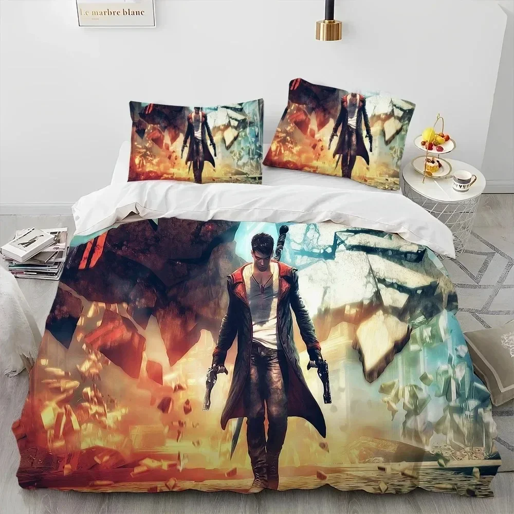 Game D-Devil May Cry DMC Gamer Bedding Set Duvet Cover Bed Set Quilt Cover Pillowcase Comforter king Queen Size Boys Adult