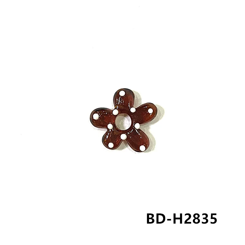 2Stück Dopamine farbige hohle Blumen Glasperlen INS Mini Blumen Charm Anhänger DIY Handgemachte Schmuckzubehör Bastelzubehör für Handwerker Perfektes Feiertagsgeschenk zur Armbänder Halsketten Herstellung – Detail 38