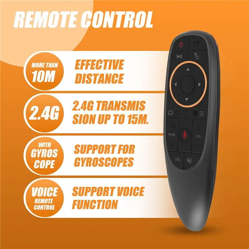 A08E-G10S Air Mouse Voice Remote Control 2.4G USB Receiver For Android TV BOX PC Gyro Sensing Mini Wireless Smart Remote