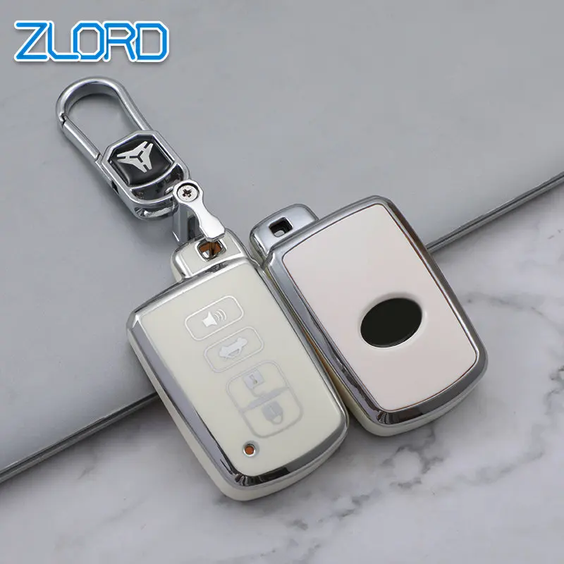 TPU Xe Từ Xa Chìa Khóa Bao Da Vỏ Fob Dành Cho Xe Toyota Avalon Camry Tràng Hoa RAV4 Cao Cấp Auris CHR Đất Tàu Tuần Dương Móc Khóa 4 Nút