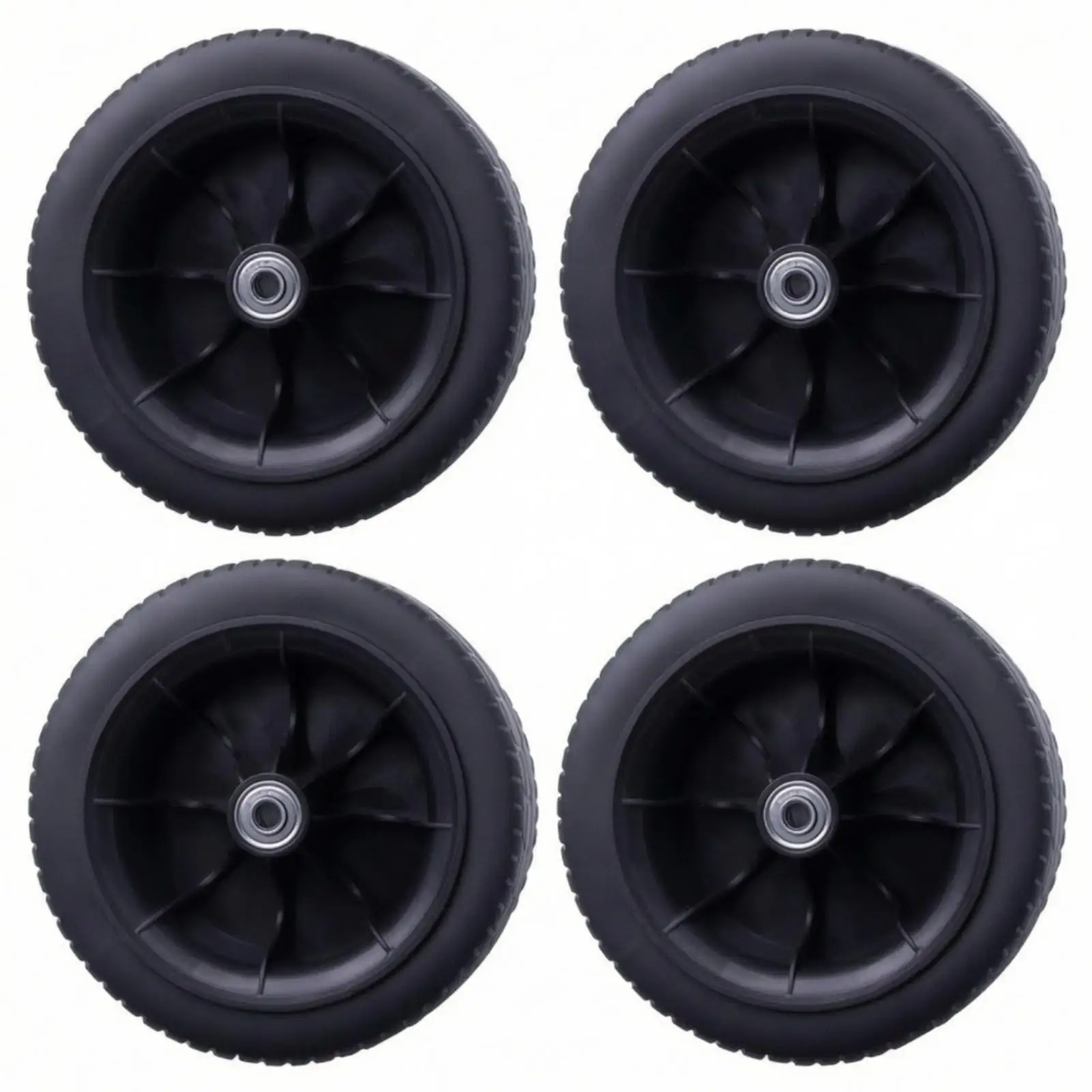 Utility Cart Wheel 165mm PVC Tank Design for Outdoor Wagon with Radial Spokes and Wide Tread