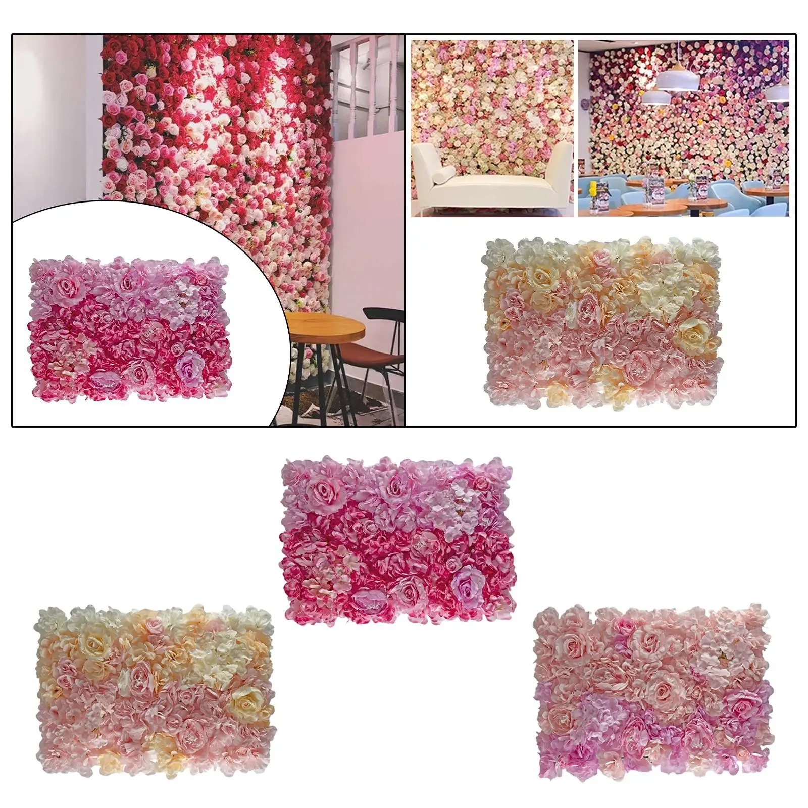 

Wedding Artificial Flower Wall Panel 23.6x15.7inch for Living Room Versatile