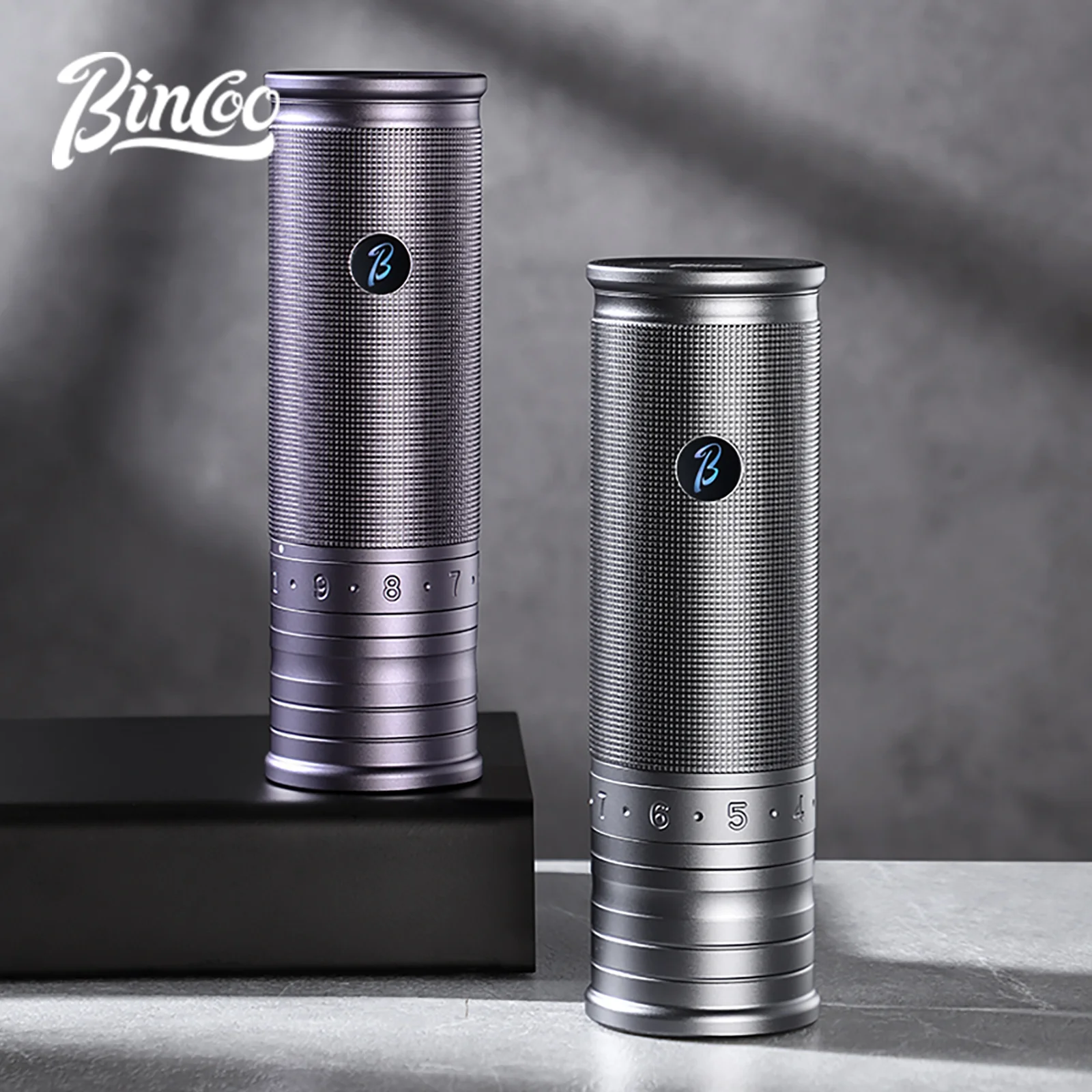 

Bincoo Portable Electric Coffee Grinder with Steel Burrs Automatic Bean Grinder for Home Espresso And Pour over Compact Design