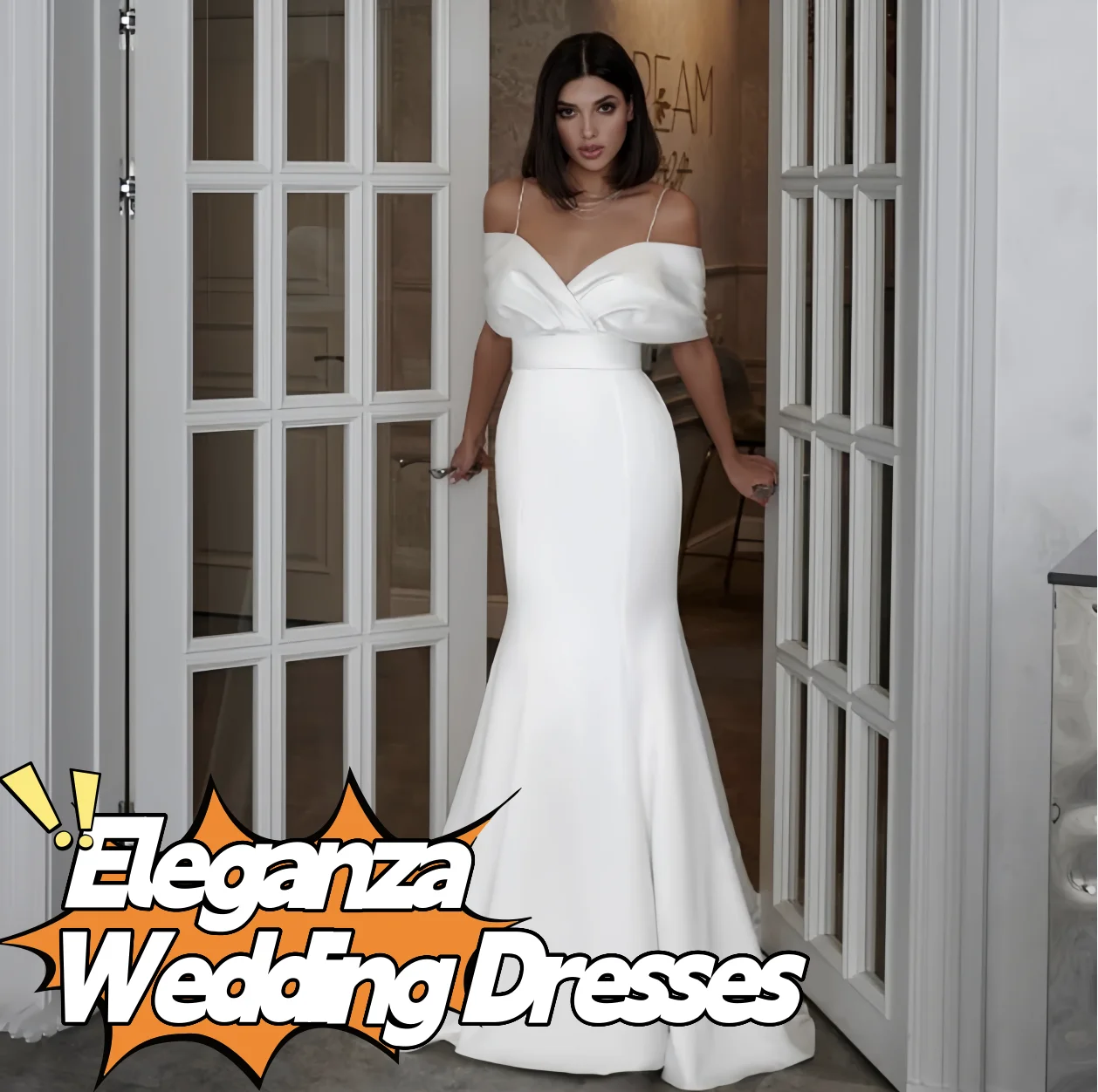 

Customized Simpler Mermaid Wedding Dress Off The Shoulder Sweep Train Made To Measures Spaghetti Strap Elegant Robe De Mariee 1