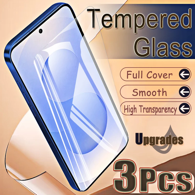 Upgrade 3 Stück Fingerabdruck-Entsperrung Schutz 9H Gehärtetes Glas für Samsung Galaxy S25 S 25 Anti-Explosions-HD-Displayschutzfolie