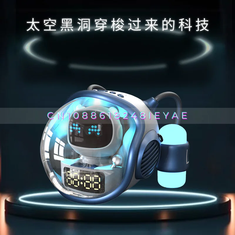 New Model for 2023, M60 Spaceship Wireless Bluetooth Smart Speaker, Clock Alarm Night Light (Play with TF Card)