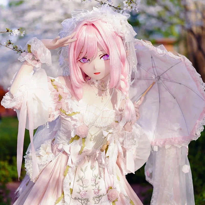 

Full headband lockHandmade Customize Game character Kig Cosplay Kigurumi Resin Mask Japanese Anime Kigurumi Masks