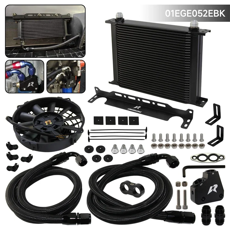 30/34 Row Universal Oil Cooler Kit For Corvette C5 C6 C7 LS1 LS2 LS3 Adapter Cadillac Oil Line+7