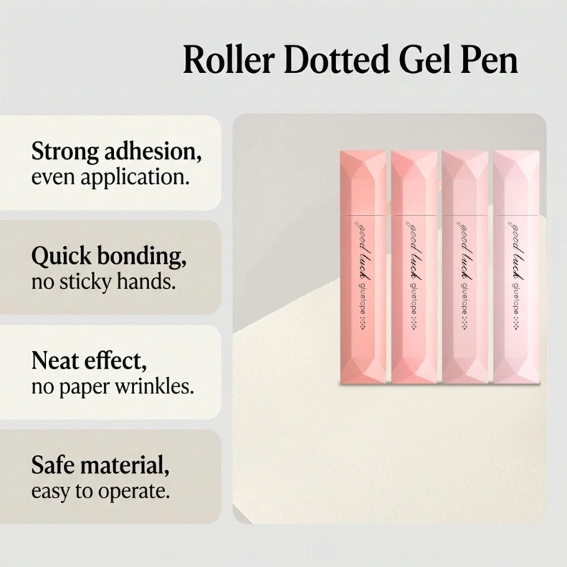  Set of 4 Multipurpose Double Sided Glues Pen Writing Materials Adhesive Tool Suitable for Art and Stationery Needs