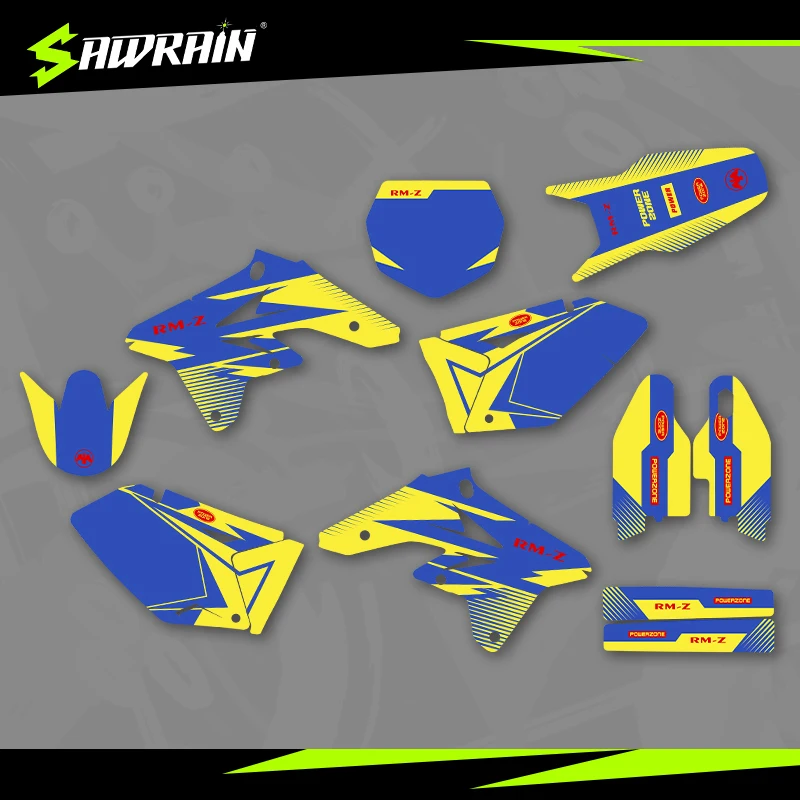 

Sawrain Motorcycle Graphics Backgrounds Decal Stickers Kits for SUZUKI 07-09RMZ250 02