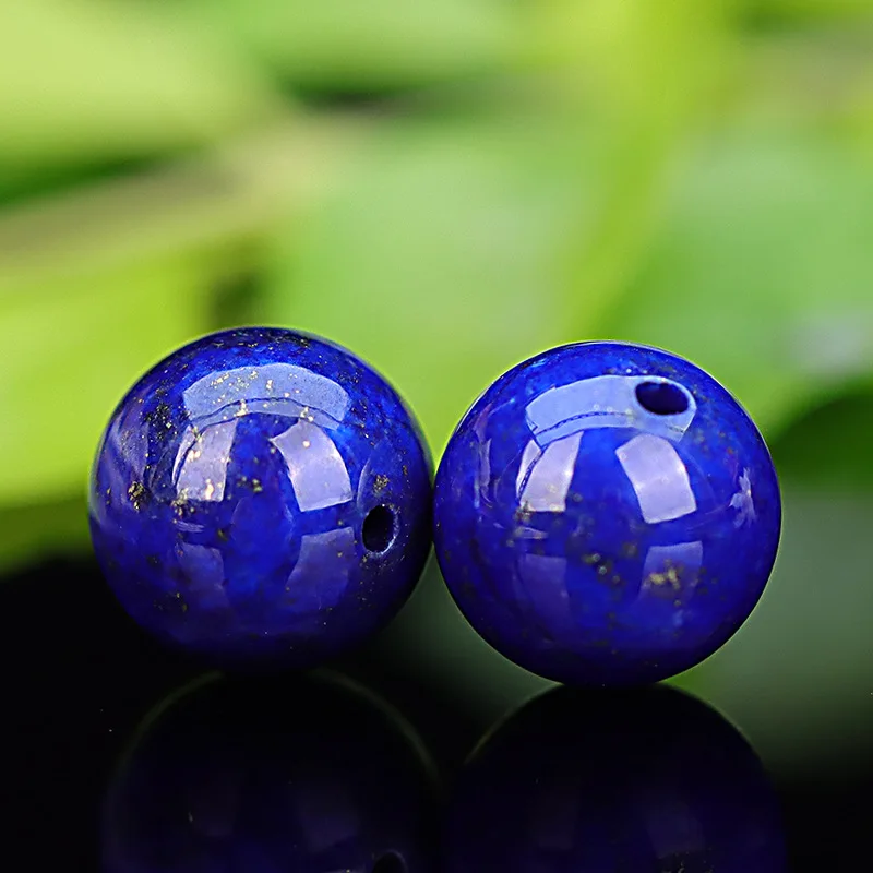 Natural Afghanistan Lapis Lazuli Loose round Beads Semi-Finished DIY Accessories More Single Less Gold Less White Single