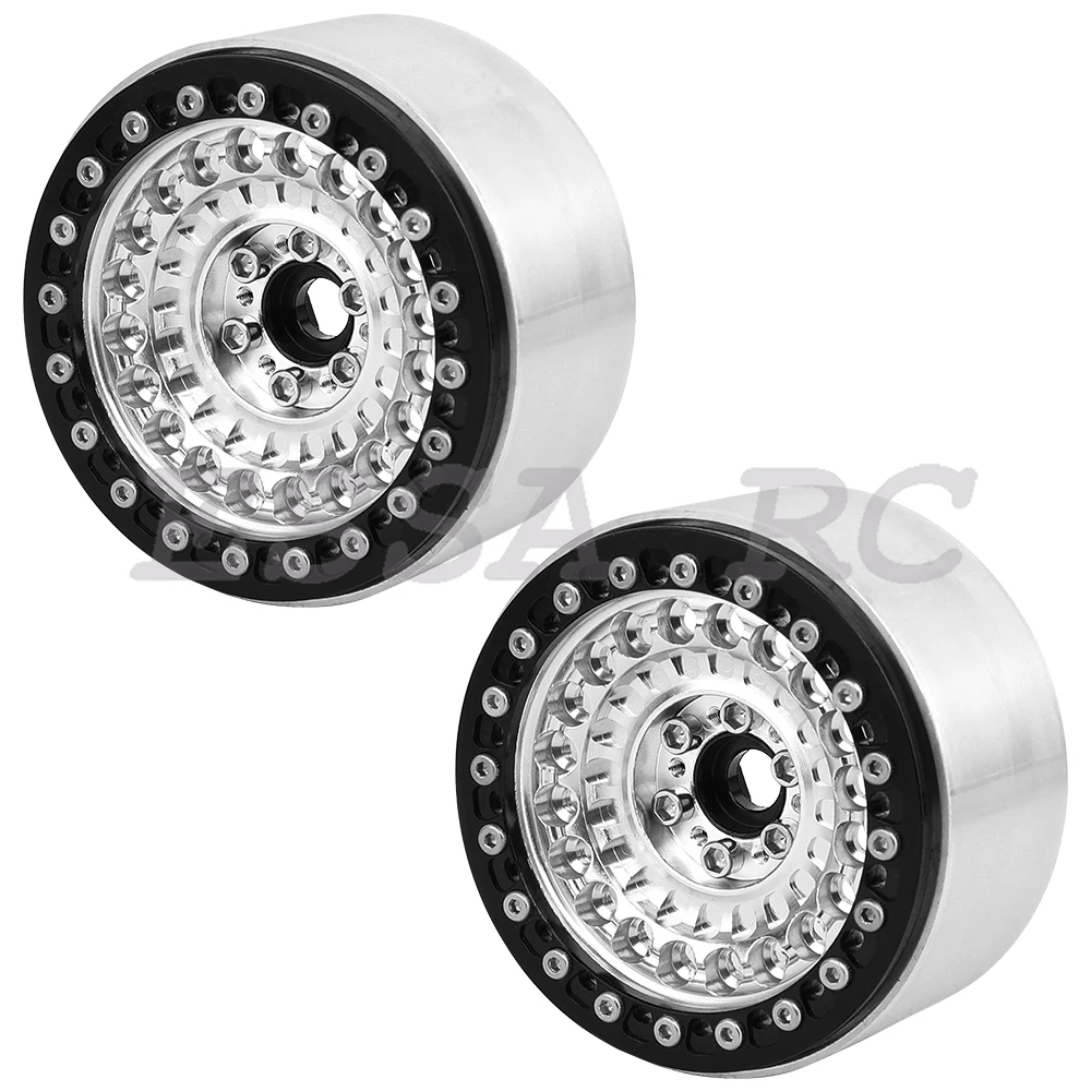 2/4 Stück 2,2 Zoll Metall-Legierung Beadlock-Felgen Aluminiumlegierung für TRX4 TRX6 Axial SCX10 III 1/10 RC Crawler