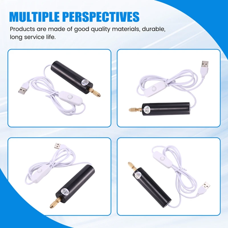 HOT! 0.7-1.2Mm Micro-Electric Hand Drill Set For Resin,Electric Mini Drill For Jewelry Making Electrical Pin Vise Kit