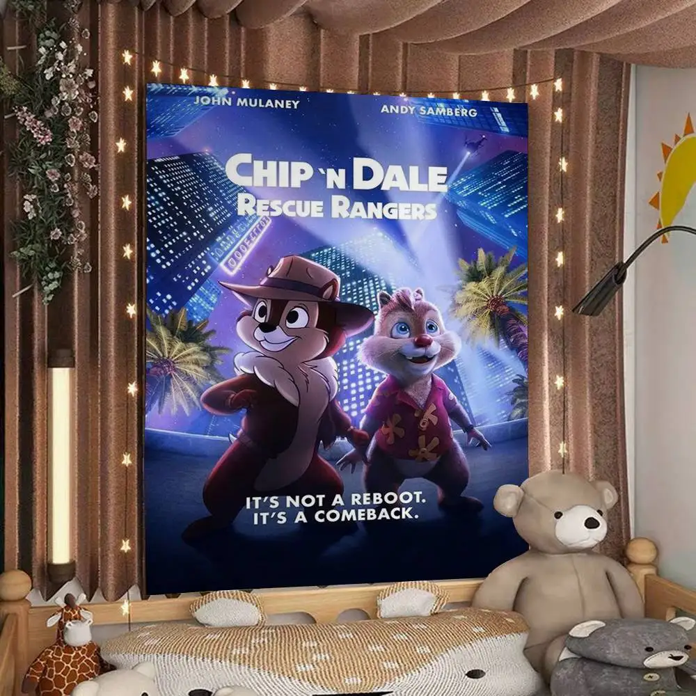 movie Cartoon C-Chip D-Dale Printed Large Wall Tapestry Art Science Fiction Room Home Decor Decor Blanket