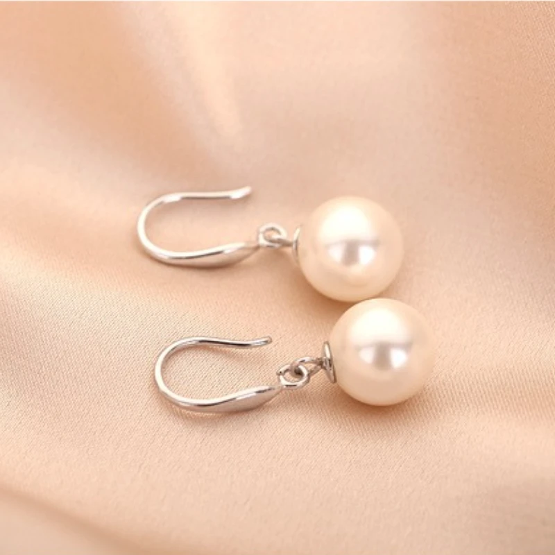 أقراط لؤلؤ من الفضة الإسترليني عيار 925، عصرية وبسيطة ورائعة، تصميم أنيق، هدية فاخرة، إكسسوار أنيق للنساء