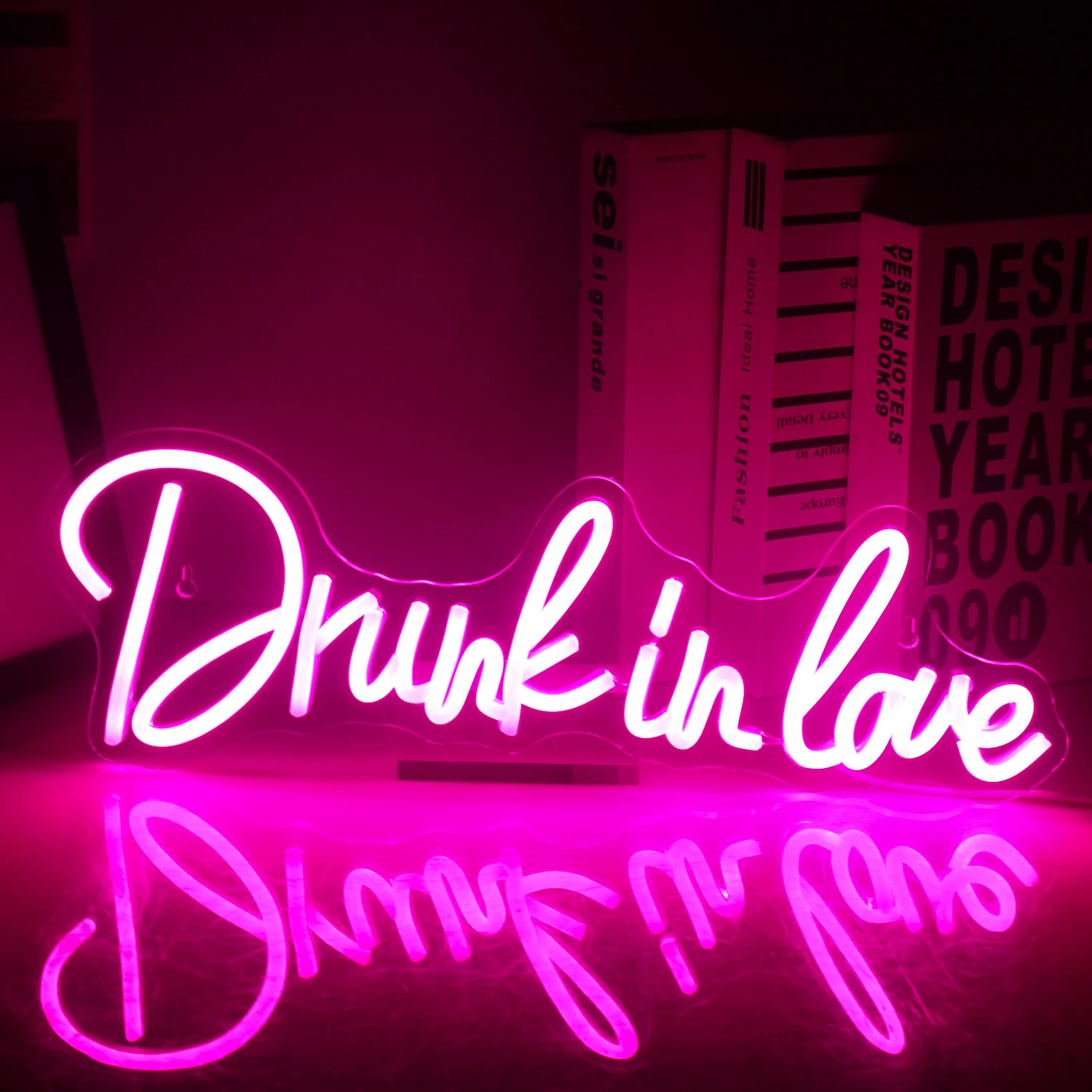 

Drunk In Love Neon Sign Pink Letters Neon Lights Acrylic Bedroom Decoration USB Powered For Wedding Party Lamps Bedroom Decor