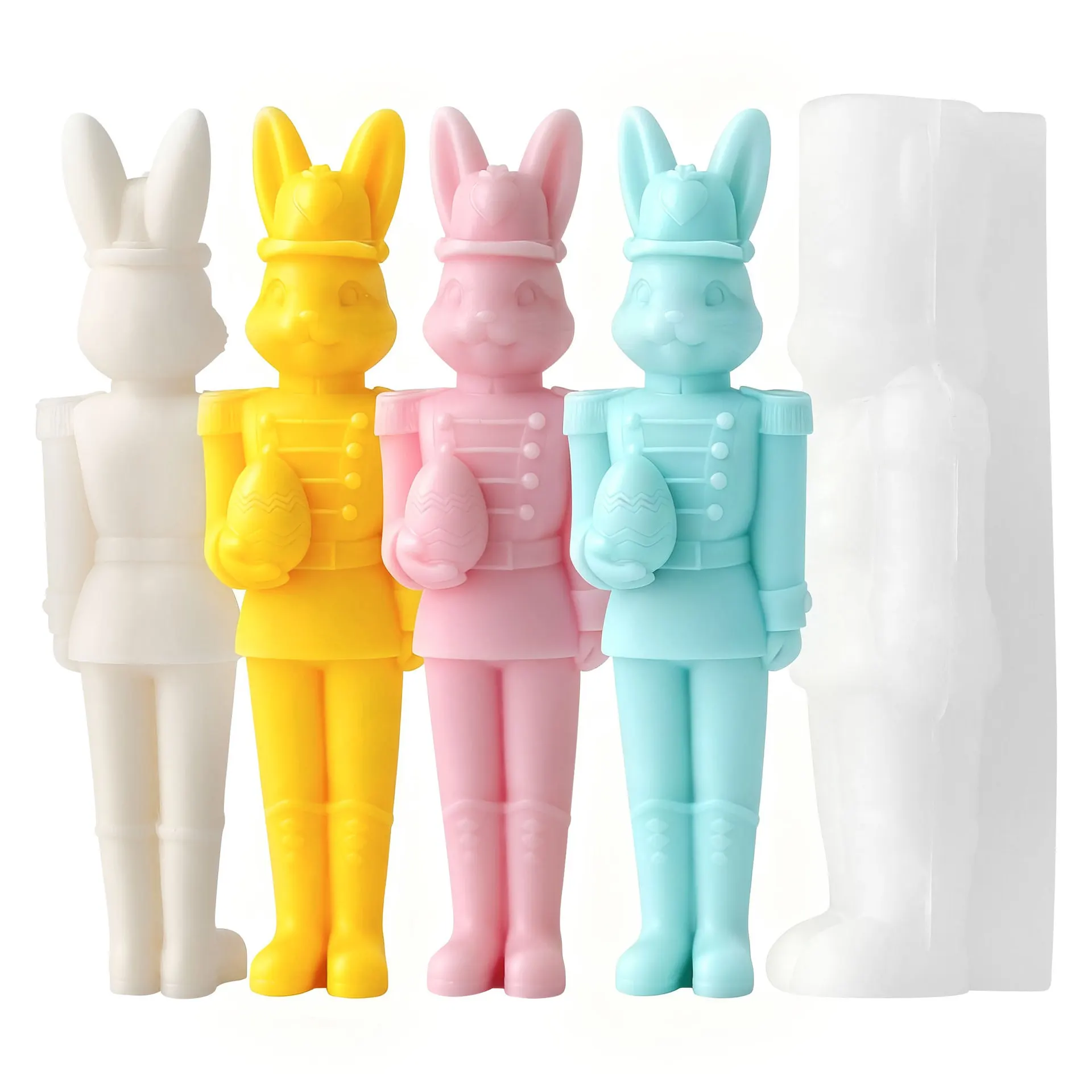 Handmade Plaster Mold Flexible And Reusable Easter Bunny Candle Mold Walnut Soldier Mold Special Design For Plaster Decorations