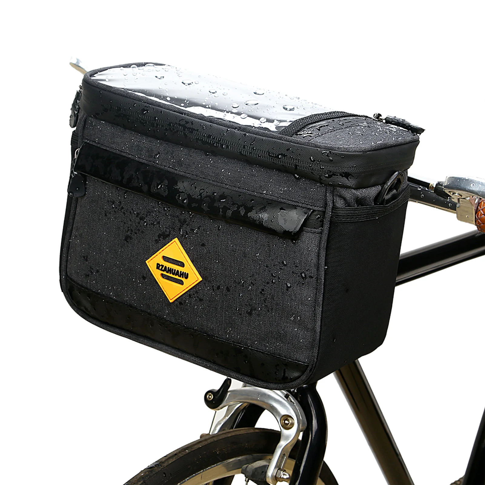 Cycling Insulated Bike Cooler Bag Water Resistant Bike Handlebar Bag Bike Basket Front Bag Pannier with Bike Phone Mount