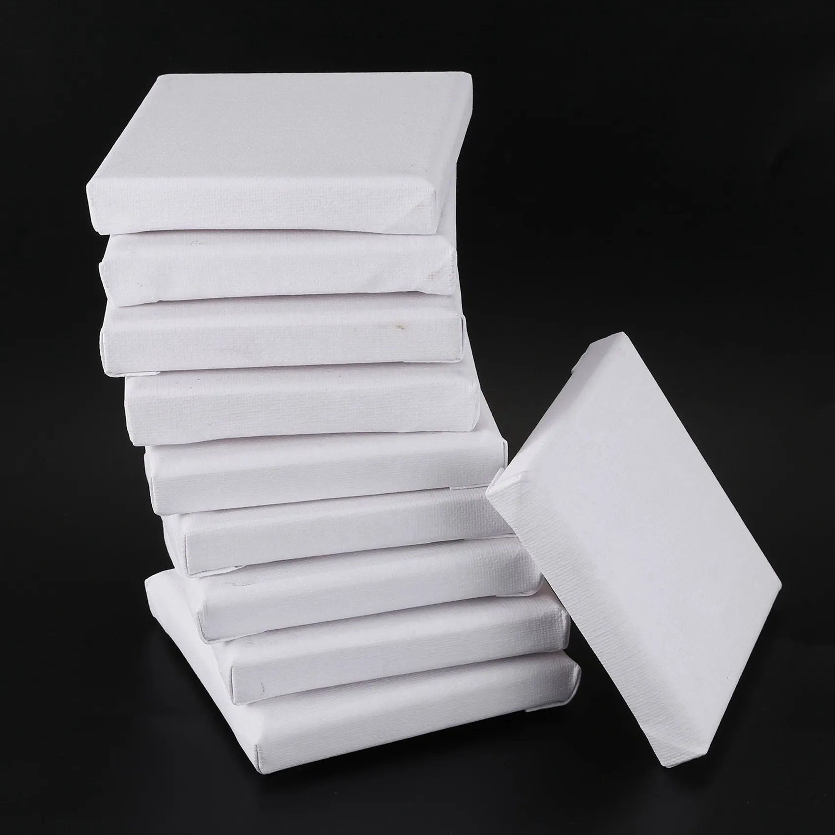 N34R-20Pcs White Blank Art Boards Mini Stretched Artist Canvas Art Board Acrylic Oil Paint Wood+Cotton For Artwork Painting