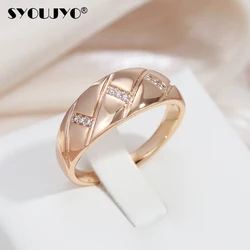 SYOUJYO 585 Gold Color Vintage Rings For Women Cubic Zircon Paved Unisex Jewelry
