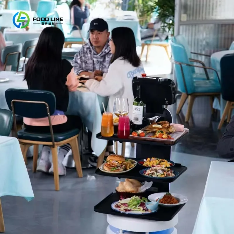 Intelligenter Android-Roboter für gewerbliche Empfangsfahrer und Kellner für Restaurants, Gastfreundschaftsroboter für Lebensmittelservice und Lieferung