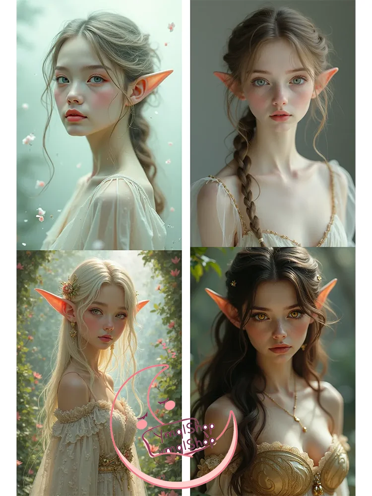 

Dakimakura Cover Unlimited AI Custom Size Double-sided Print Life-size Body Skin-Friendly Fabric four girl-elf body pillow case