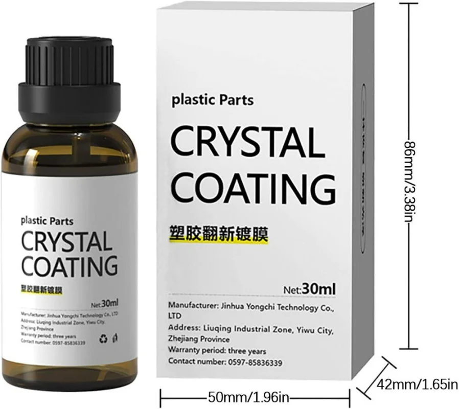 Crystal Coating for Car Plastic Parts, Black Plastic Restorer for Cars, Restaurador De PláSticos Para Auto (1 PC