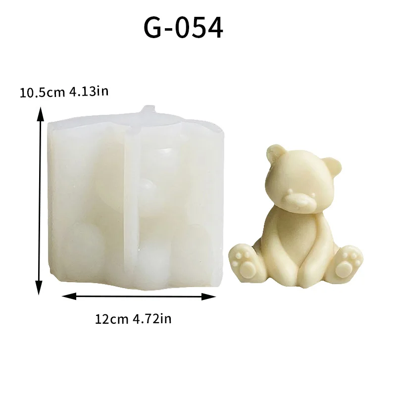 1 Piece, Teddy Bear Aromatherapy Candle, Foolish Bear Mold, Handmade Bear Honey Can, Gypsum Candle, Silicone Mold view 6