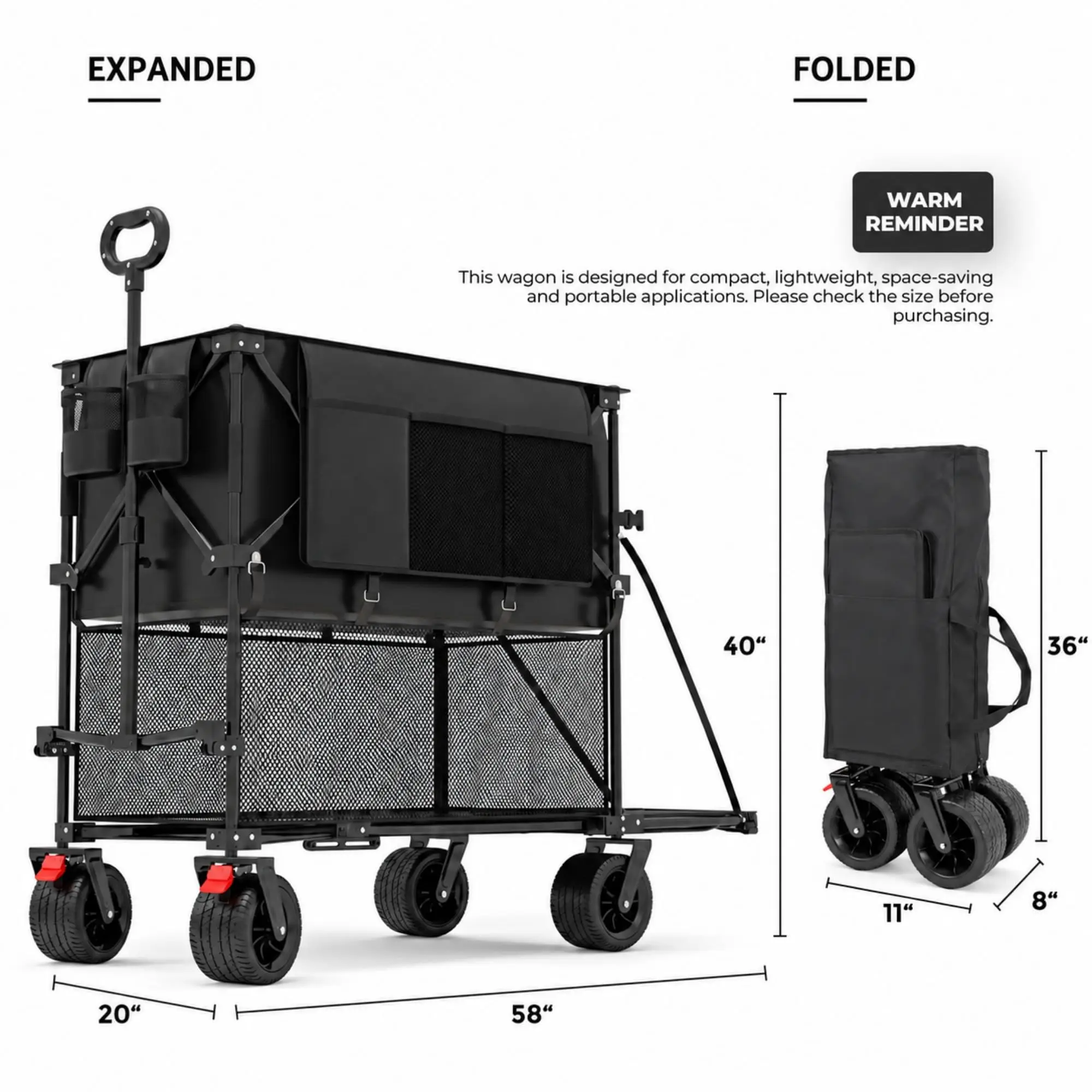 480L Double Decker Wagon, 58-Inch Tailgate, 520 lb Capacity