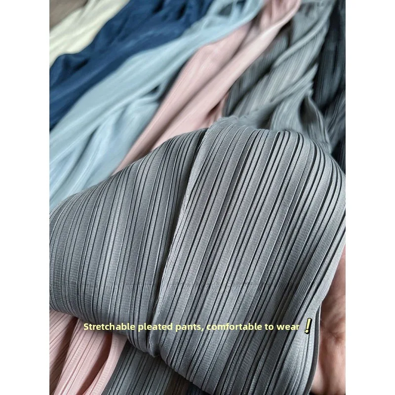 

High Waist Pleated Skinnier Pants Women's Summer Commute Sle Thin A-Line Drapey Cigarette Pants Straight Leg Polyester