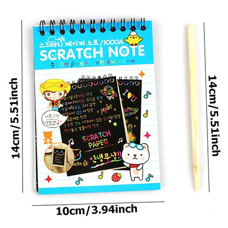 Scratchprint Cartoon Colorful Scratch Paper DIY Children Stationery Toys Creative Drawing Toys Puzzle Graffiti Toys TMZ