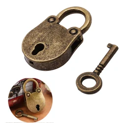 Old Vintage Style Metal Locks Mini Padlock Small Luggage Box Key Lock Bronze Color Home Usage Hardware Decorations