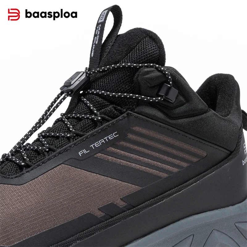 Baasploa Men Outdoor Sneakers Winter Comfort Plush Warm Hiking Shoes Men New Oxford Waterproof Non-Slip Casual Sneakers Male